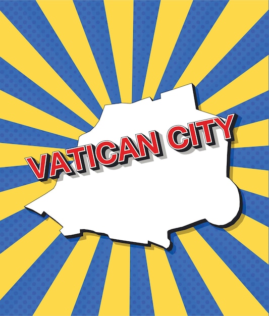 Vector pop art map of vaticancity