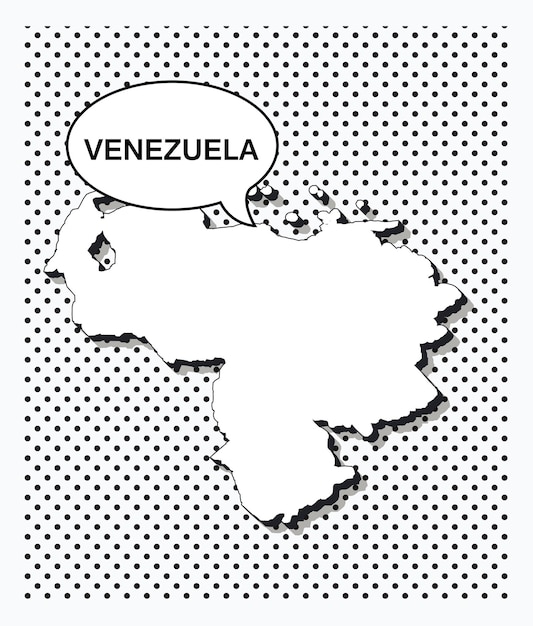 Pop art map of venezuela