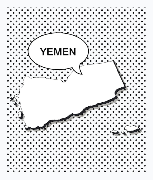 Pop art map of yemen