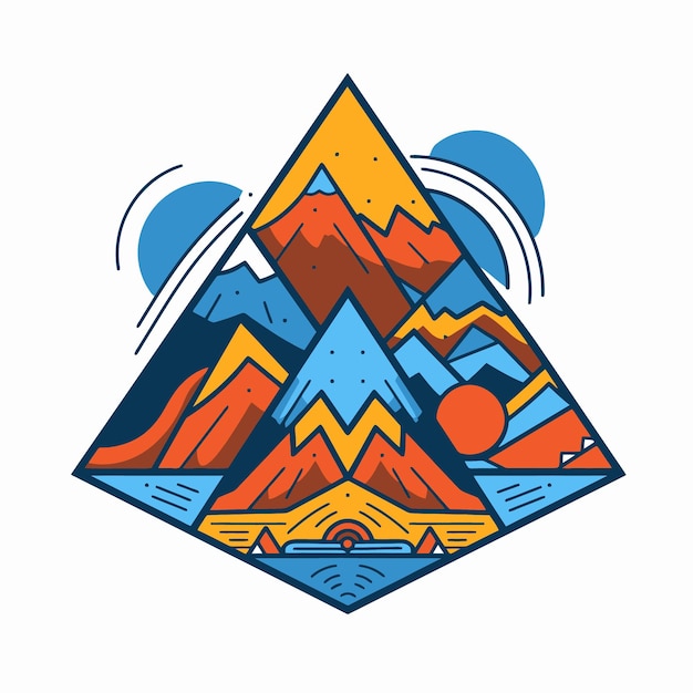 Pop art mountain illustration design