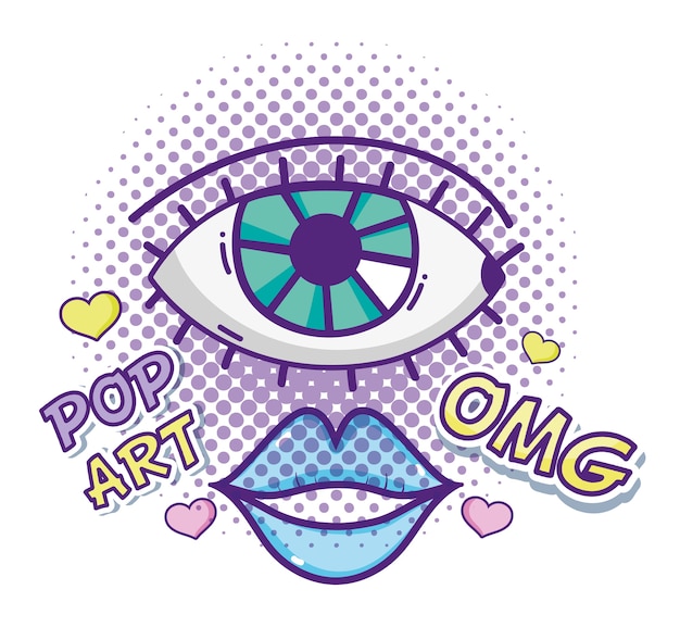 Vector pop art omg cartoons vector illustration graphic design