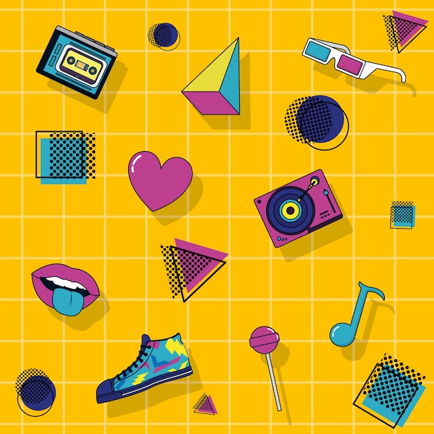 Vector pop art pattern background