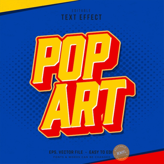 Vector pop art retro editable text effect