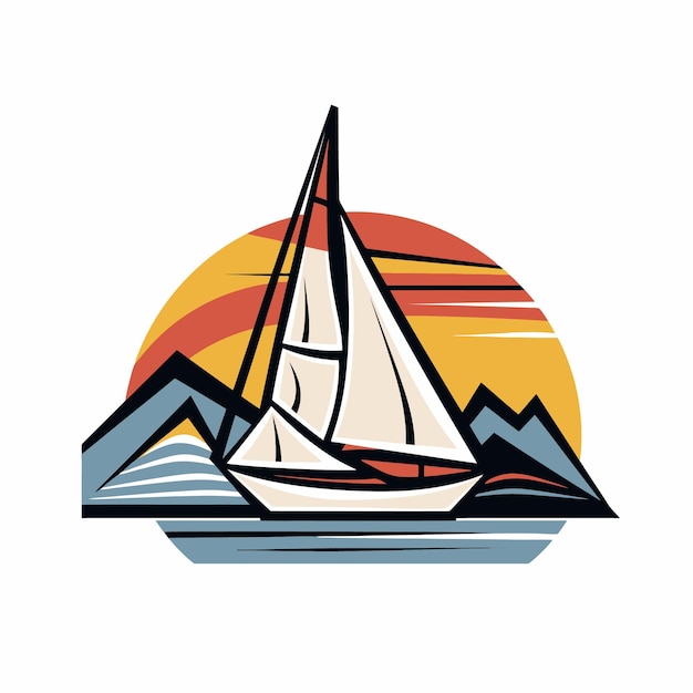 Vector pop art sailboat illustration design