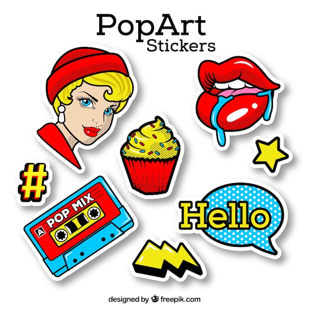 Vector pop art sticker with classic style
