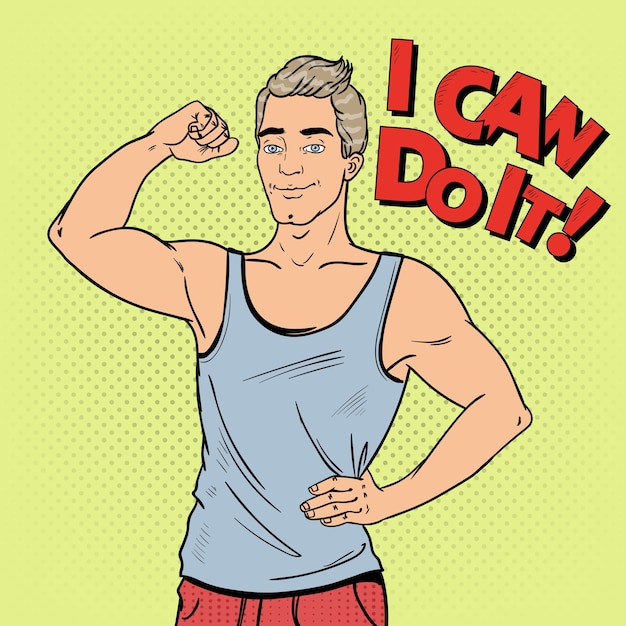 pop art strong man bodybuilder