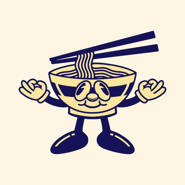 Vector pop art style vector ramen character