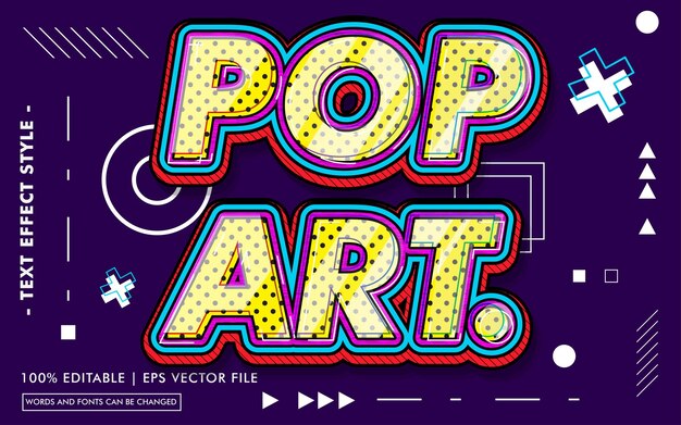 Vector pop-art tekst effecten stijl