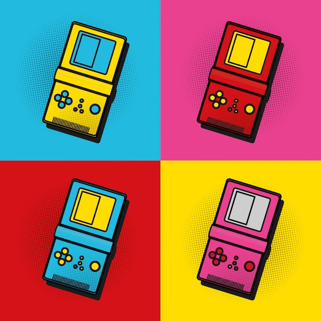 Vector pop art tetris frames