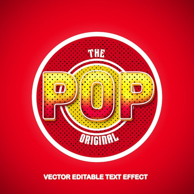 Vector pop art text effect logo design vector