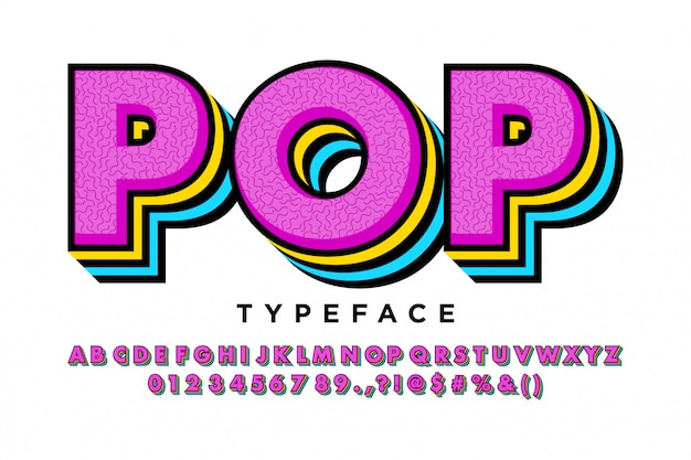 Vector pop art text effect with rich texture