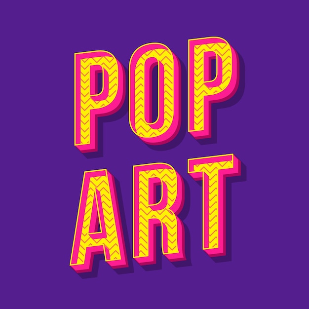 Pop art vintage 3d vector lettering. Retro bold font, typeface. Yellow zig zag stylized text. Old school style letters. 90s, 80s poster, banner, t shirt typography design. Purple color background