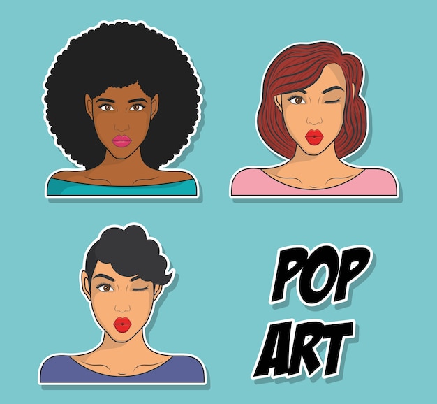 pop-art vrouwen pictogramserie