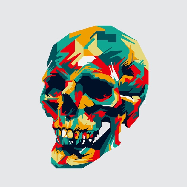 Pop Art WPAP Skull Head