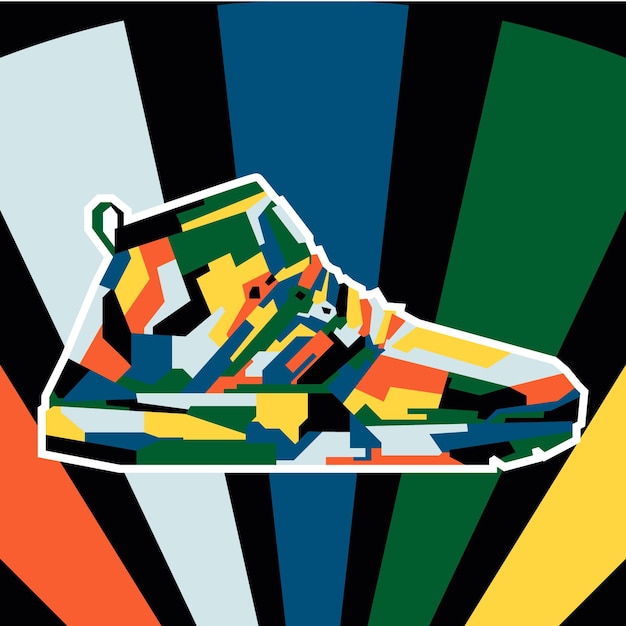 Pop Art Wpap-stijl sneakers ontwerp