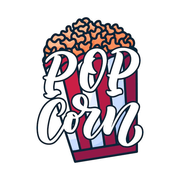 Pop corn belettering.