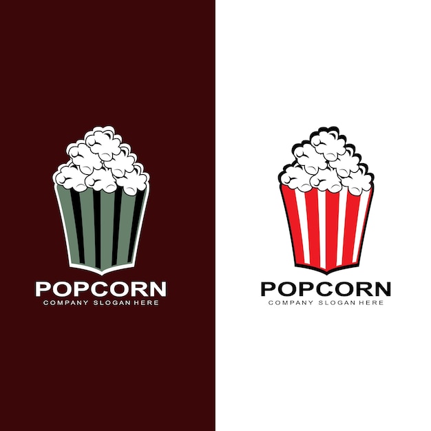 Pop corn logo pictogram vector exploderen bioscoop snacks concept illustratie