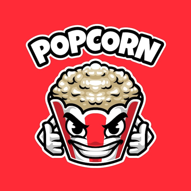 Pop Corn Mascot Logo