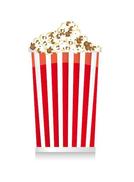 Pop corn with shadow over white background vector  illustration