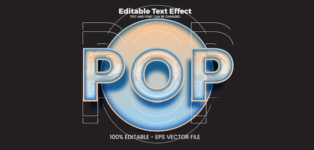Vector pop editable text effect in modern trend style