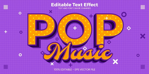 Pop Music editable text effect in modern trend style