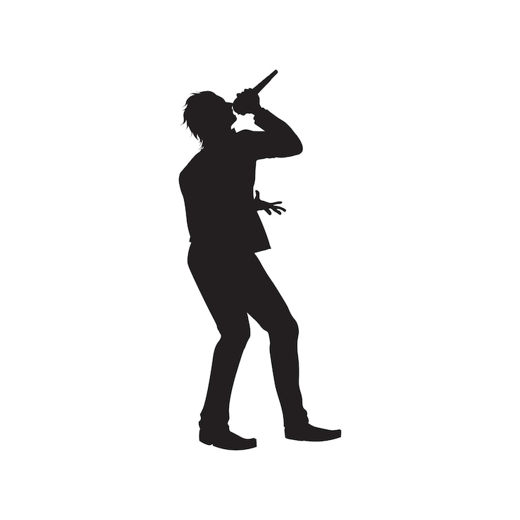 Vector pop singer silhouette