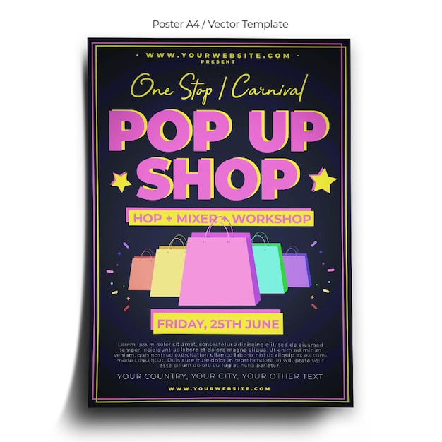 Pop-up winkel poster sjabloon