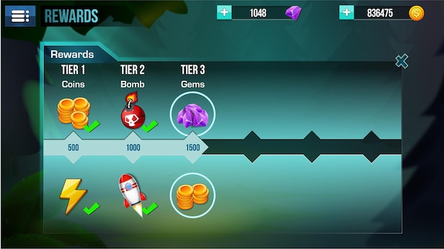 Pop-upmenu Fantasy Game UI