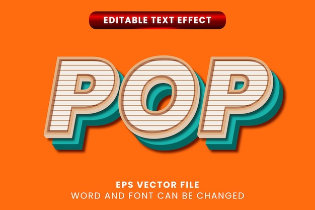 Pop vintage comic style vector text effect