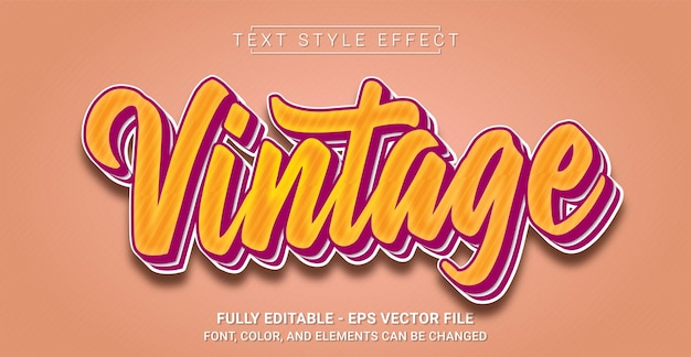 Pop vintage text style effect editable graphic text template