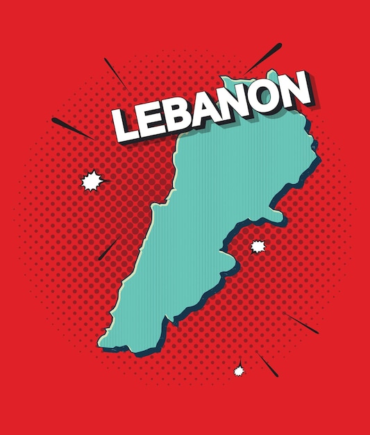 Popart kaart van libanon