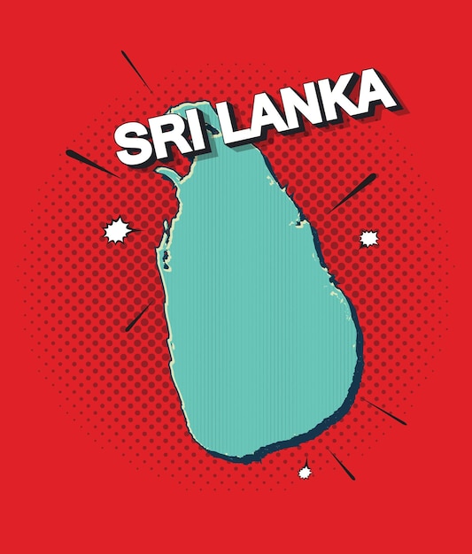 Popart kaart van sriLanka