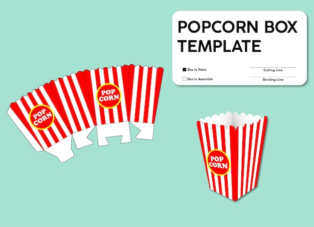 Modello di scatola di popcorn