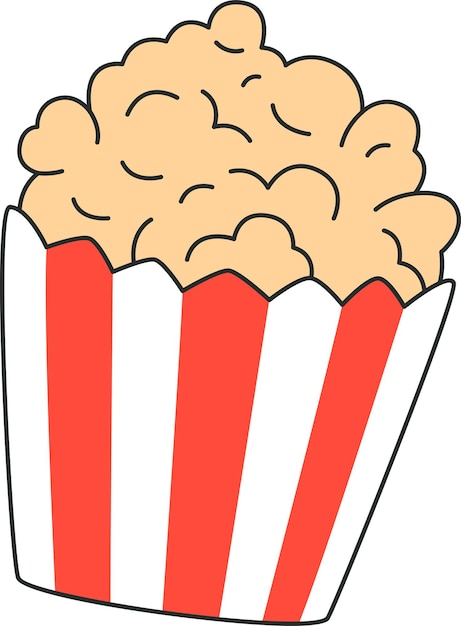 Vector popcorn in box