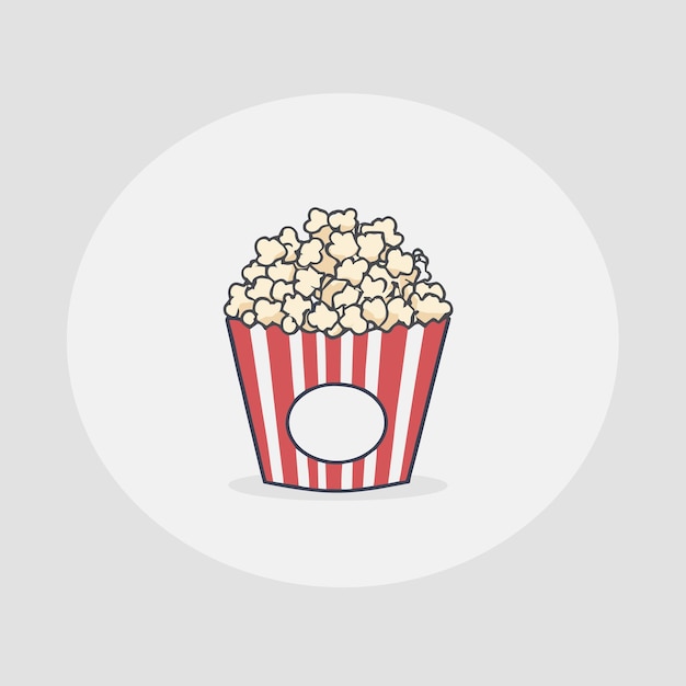 Vector popcorn bucket cartoon illustration vector design