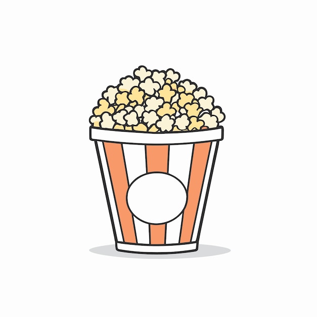 Popcorn bucket cartoon illustration vector design