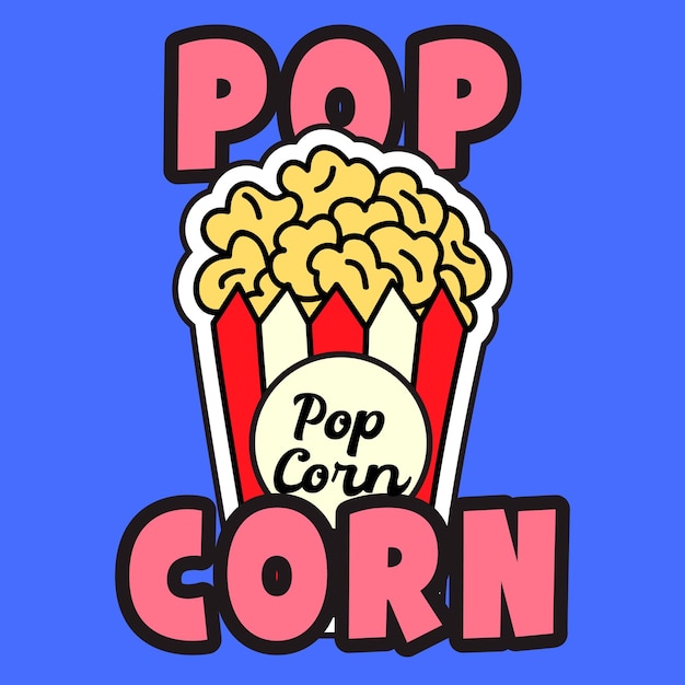 Vector popcorn bucket with text