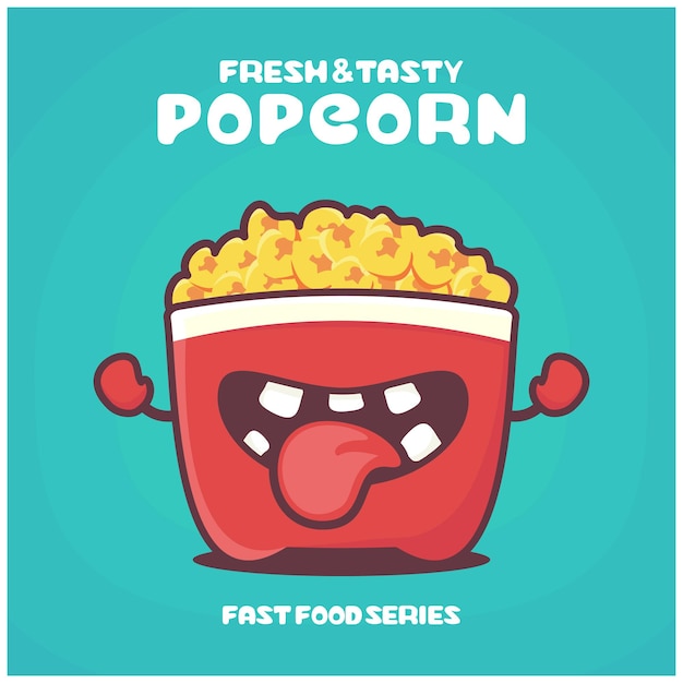 Popcorn cartoon fast food illustration