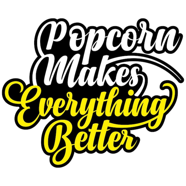 Вектор Дизайн футболки с типографией дня попкорна