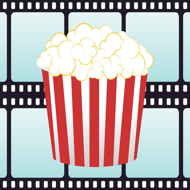 Popcorn en film vector illustratie afbeelding