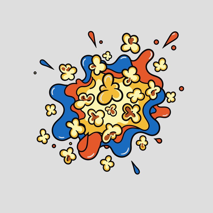 Vector popcorn explosion a burst of cinema delight
