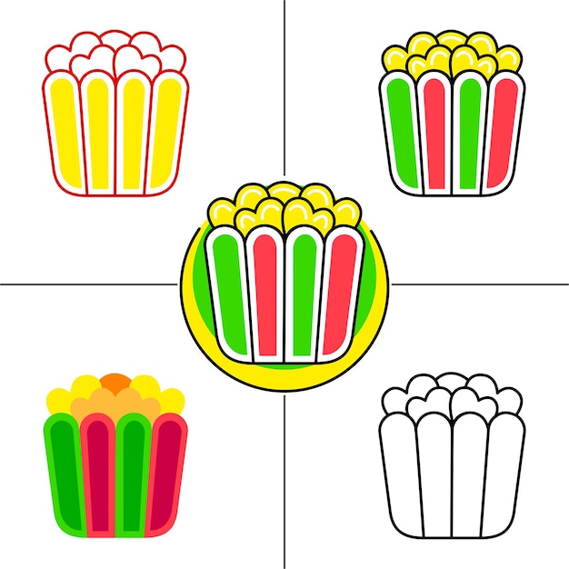 popcorn in flat design style