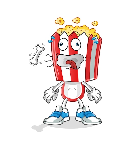 Popcorn head cartoon burp mascot cartoon vector