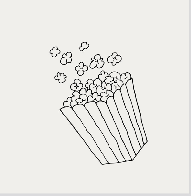 Vector popcorn icon vector design template in white paper background