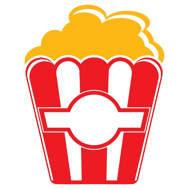 Illustrazione del disegno del logo isolato vettoriale dell'icona popcorn