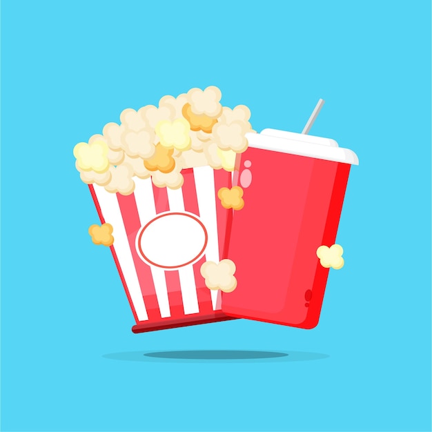 Popcorn icon with a cup of soda