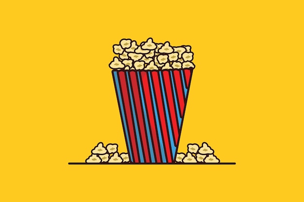Popcorn In Popcorn Pack vectorillustratie Film bioscoop pictogram concept
