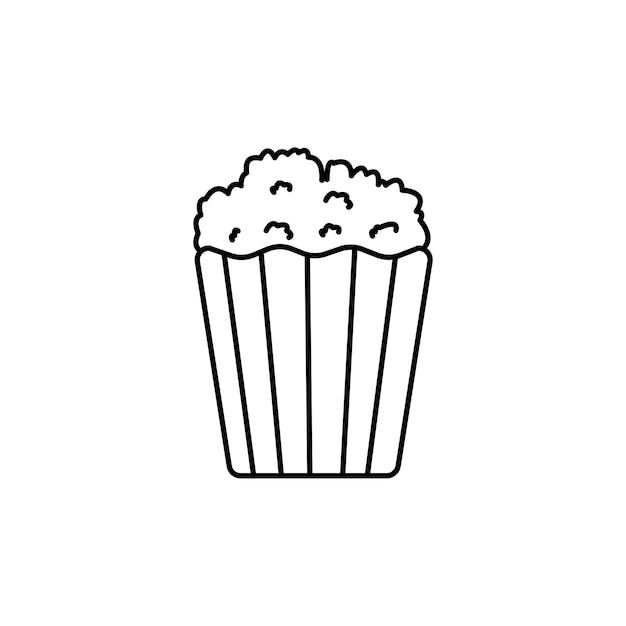 Popcorn line icon Pop corn bucket box Cinema concept Snack food