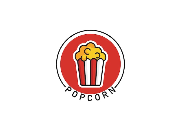 popcorn logo label symbol or sign isolated on white background