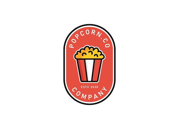popcorn logo label symbol or sign isolated on white background